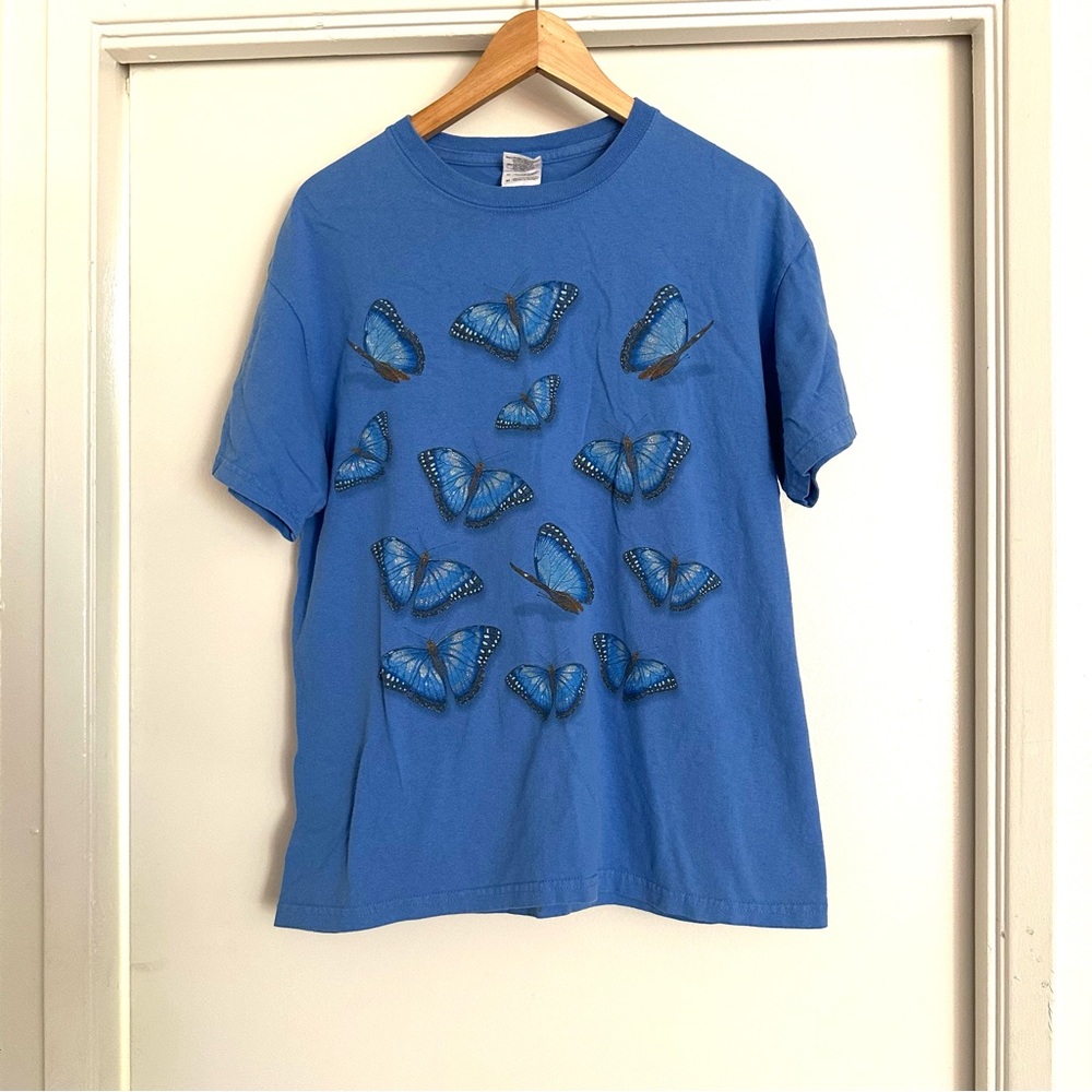 Gildan Kids Blue Butterfly Tee